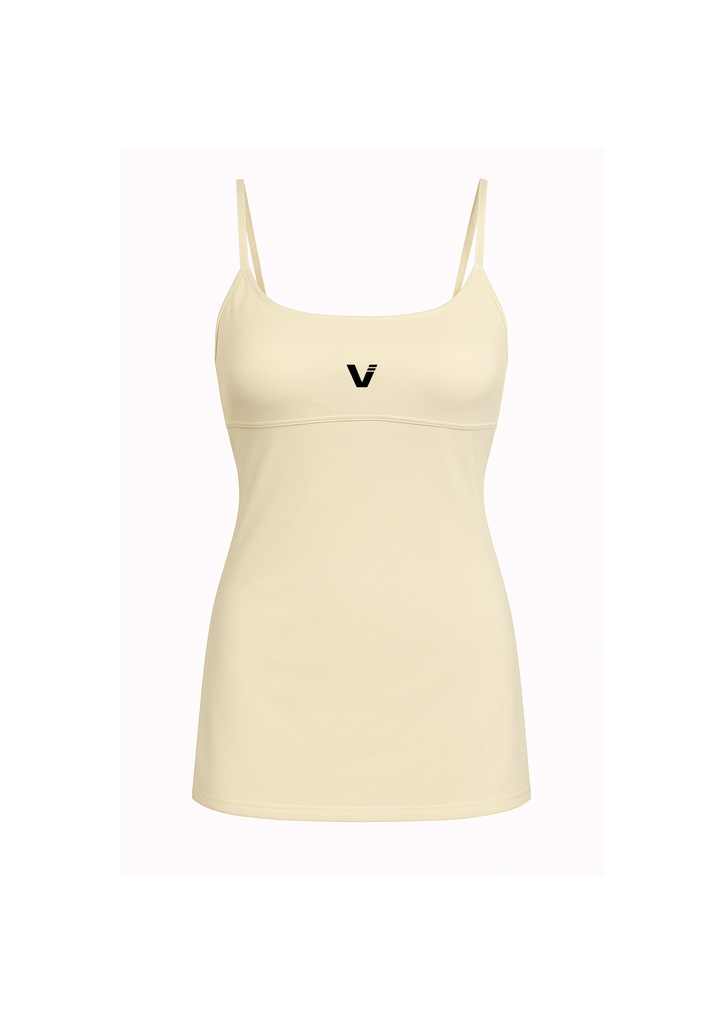 VEKAM Robe de sport à bretelles - Beige